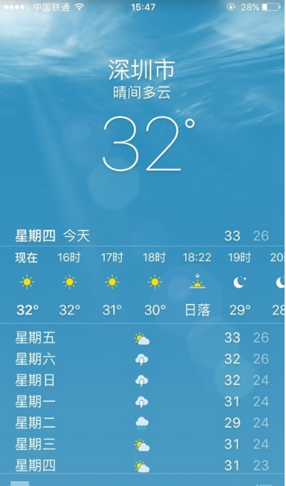 苹果iPhone天气应用已支持定位到区县