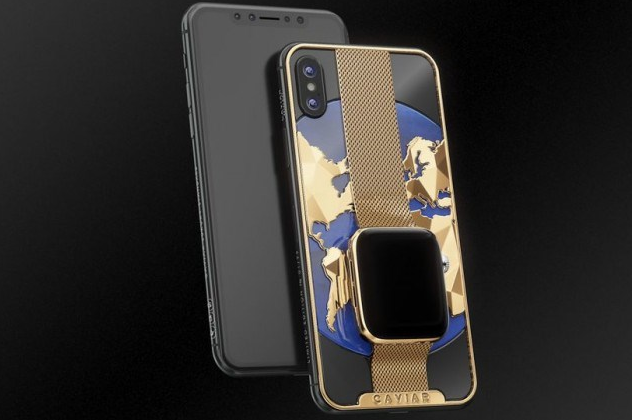 Caviar定制黄金苹果iPhone嵌入黄金Apple Watch整套售价14.5万元