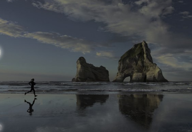 Windows10沙滩跑步变成沙滩夜跑：适合黑暗主题用户使用