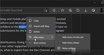 微软为 Edge 浏览器开测迷你右键选单、字典，改良密码监视器功能