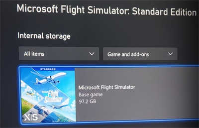 微软飞行模拟XSX/S版容量约100G