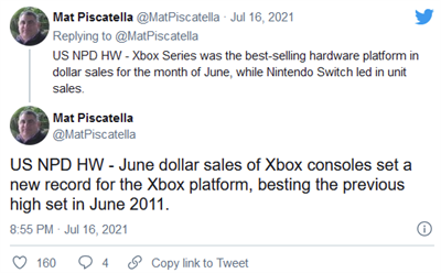 NPD微软Xbox Series X/S是上个月美国卖得最好的游戏机