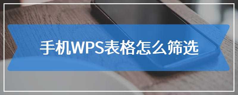 手机WPS表格怎么筛选
