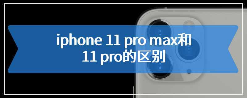 iphone 11 pro max和11 pro的区别