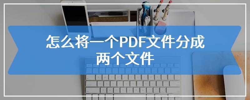 怎么将一个PDF文件分成两个文件