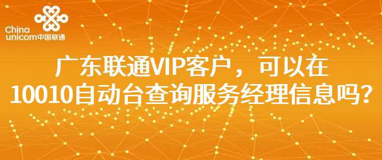广东联通VIP客户，可以在10010自动台查询服务经理信息吗？